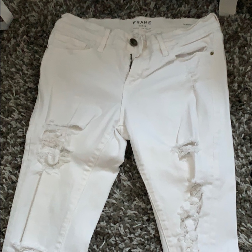 White ripped skinny jeans